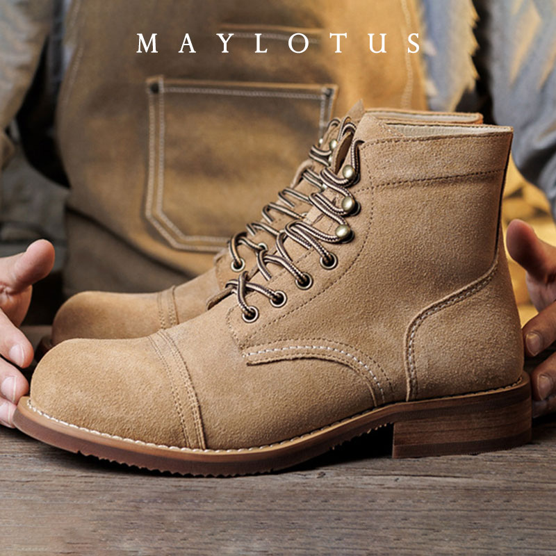 Men'S Shoes Timberland - Süet Bot Goodyear-Welted Motosiklet Dayanıklı Heritage